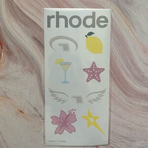 Rhode Skincare New tiny tattoos with Pink and Yellow Designs